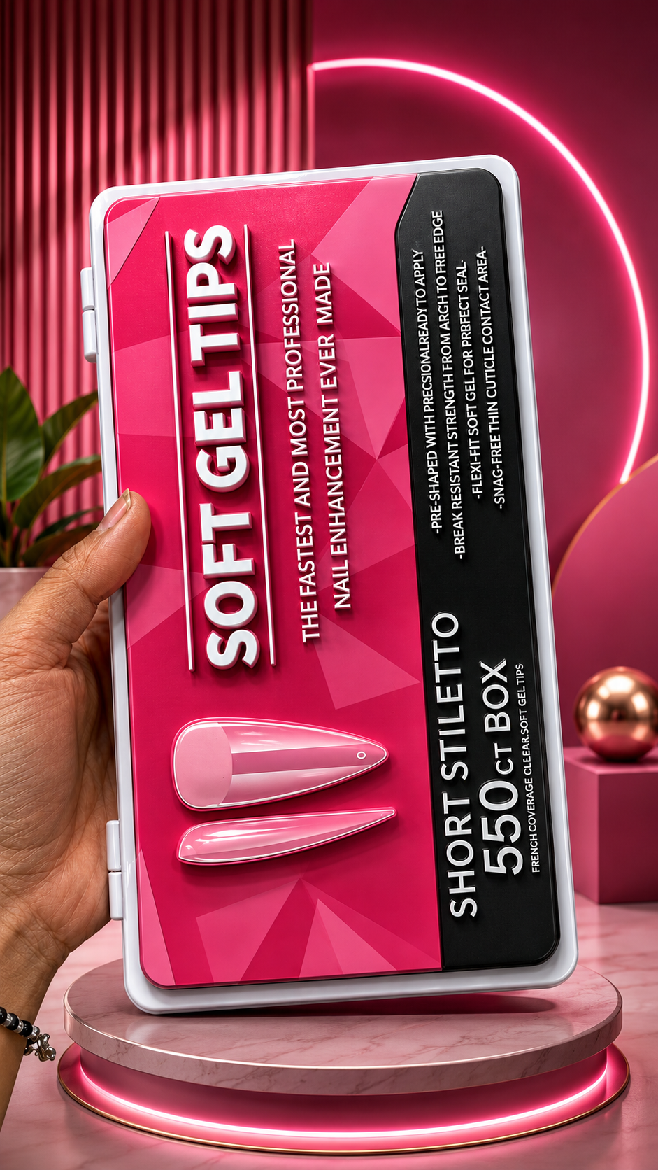 Soft gel tip(short stiletto)