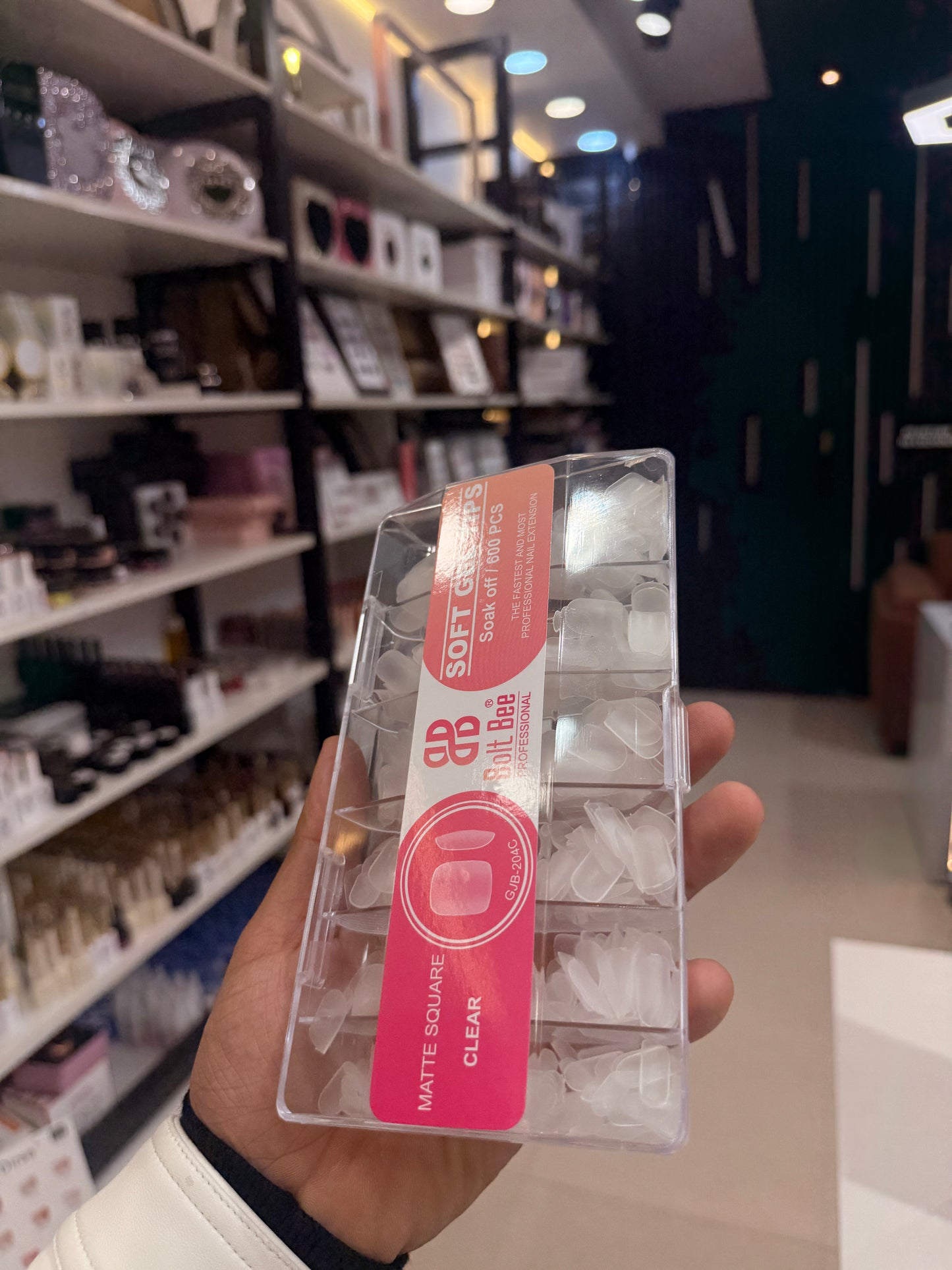 Bolt bee short square clear tips