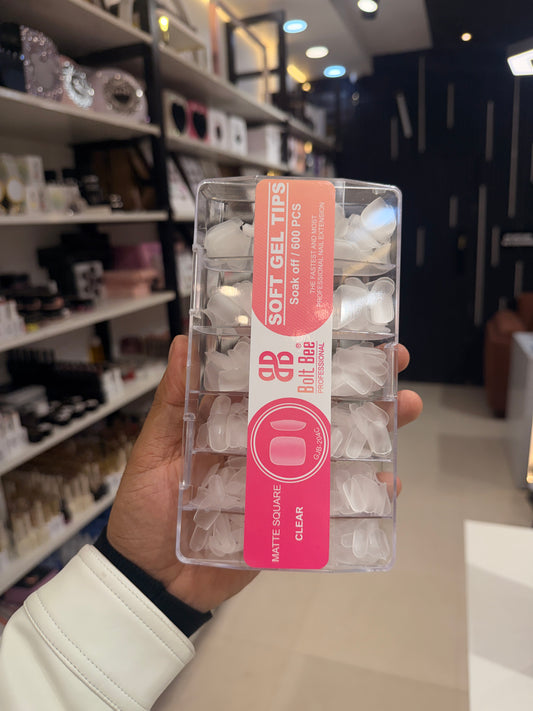 Bolt bee short square clear tips