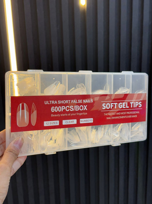 Soft gel tip Short false nail tip box (600pcs)